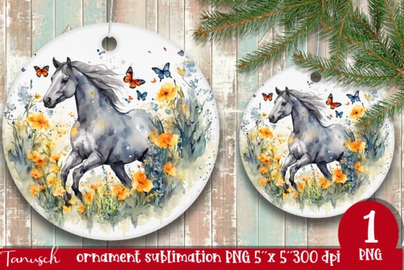 Download Watercolor Horse Ornament Sublimation - Sublimation Collection