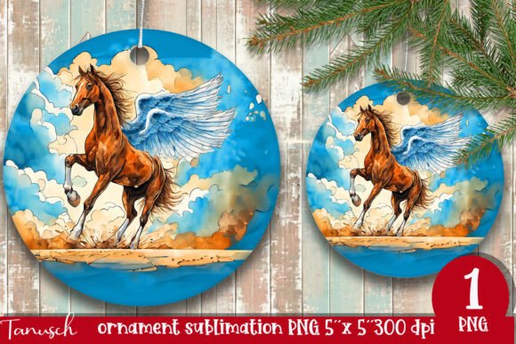 Download Watercolor Horse Ornament Sublimation - Sublimation Collection