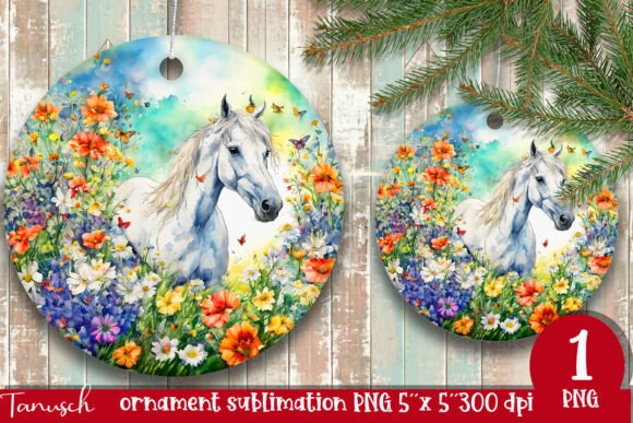 Download Watercolor Horse Ornament Sublimation - Sublimation Collection