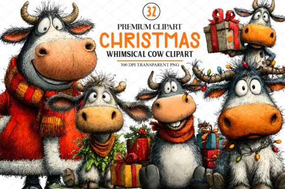 Download Christmas Cow Clipart - Christmas cow clipart Collection