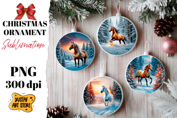 Download Christmas Horse Ornament Sublimation. - Sublimation Collection