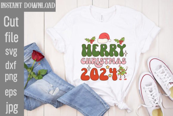 Download Merry Christmas 2024 Retro PNG Sublimation - Sublimation Collection